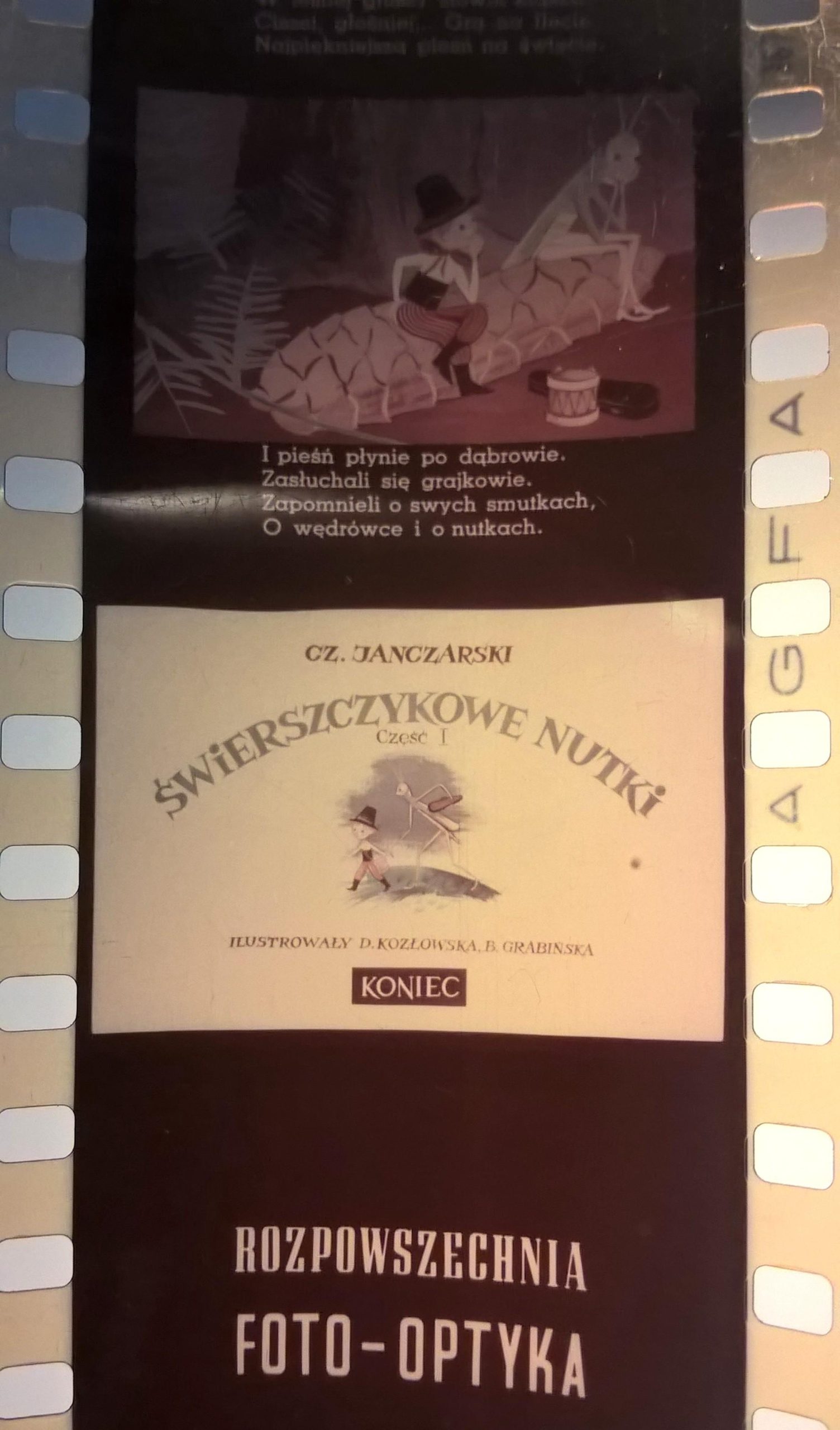 Bajka na projektor – przeźrocze „Świerszczykowe nutki” Czesław Janczarski, 2 części [38,39]