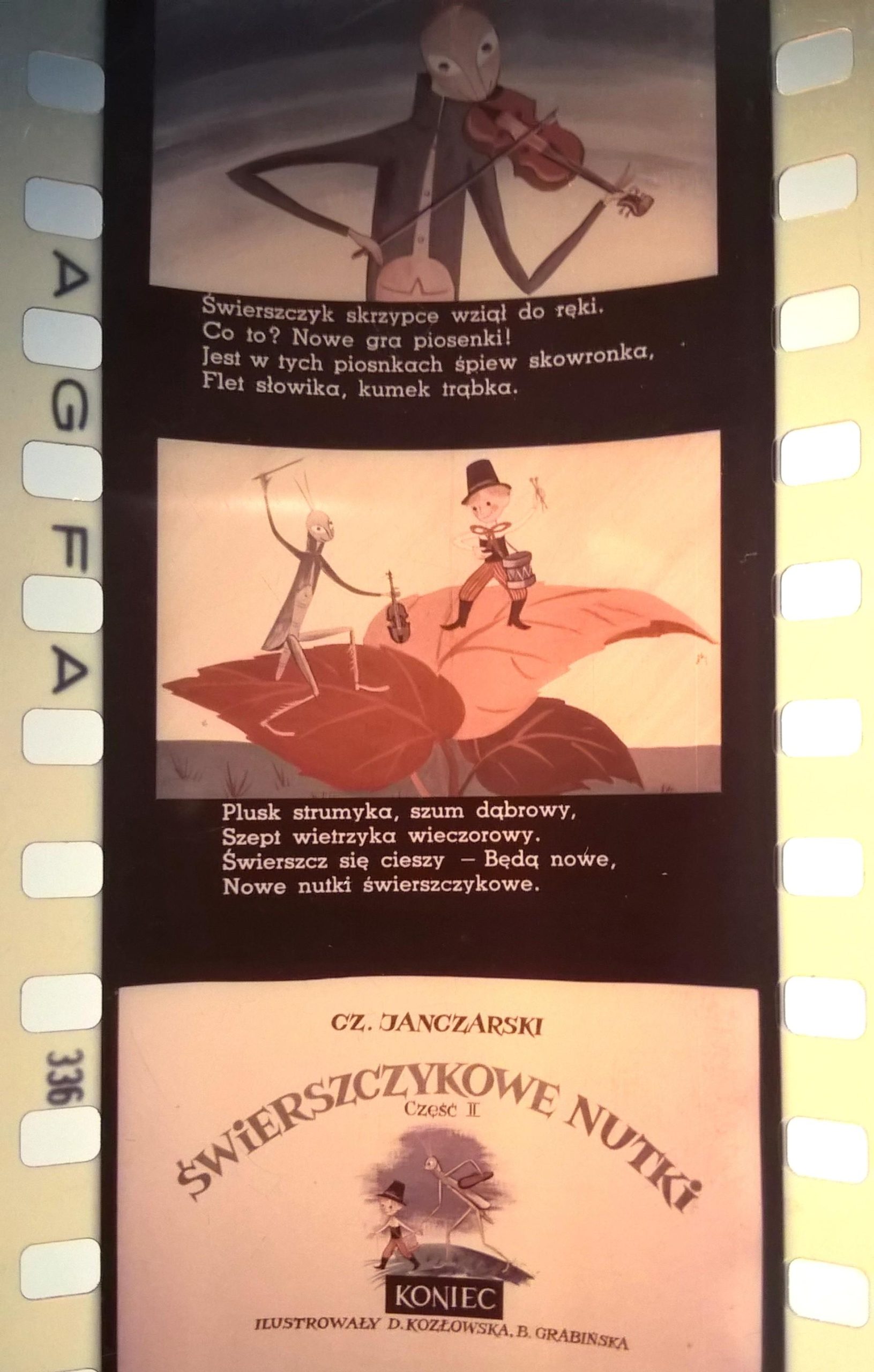 Bajka na projektor – przeźrocze „Świerszczykowe nutki” Czesław Janczarski, 2 części [38,39]