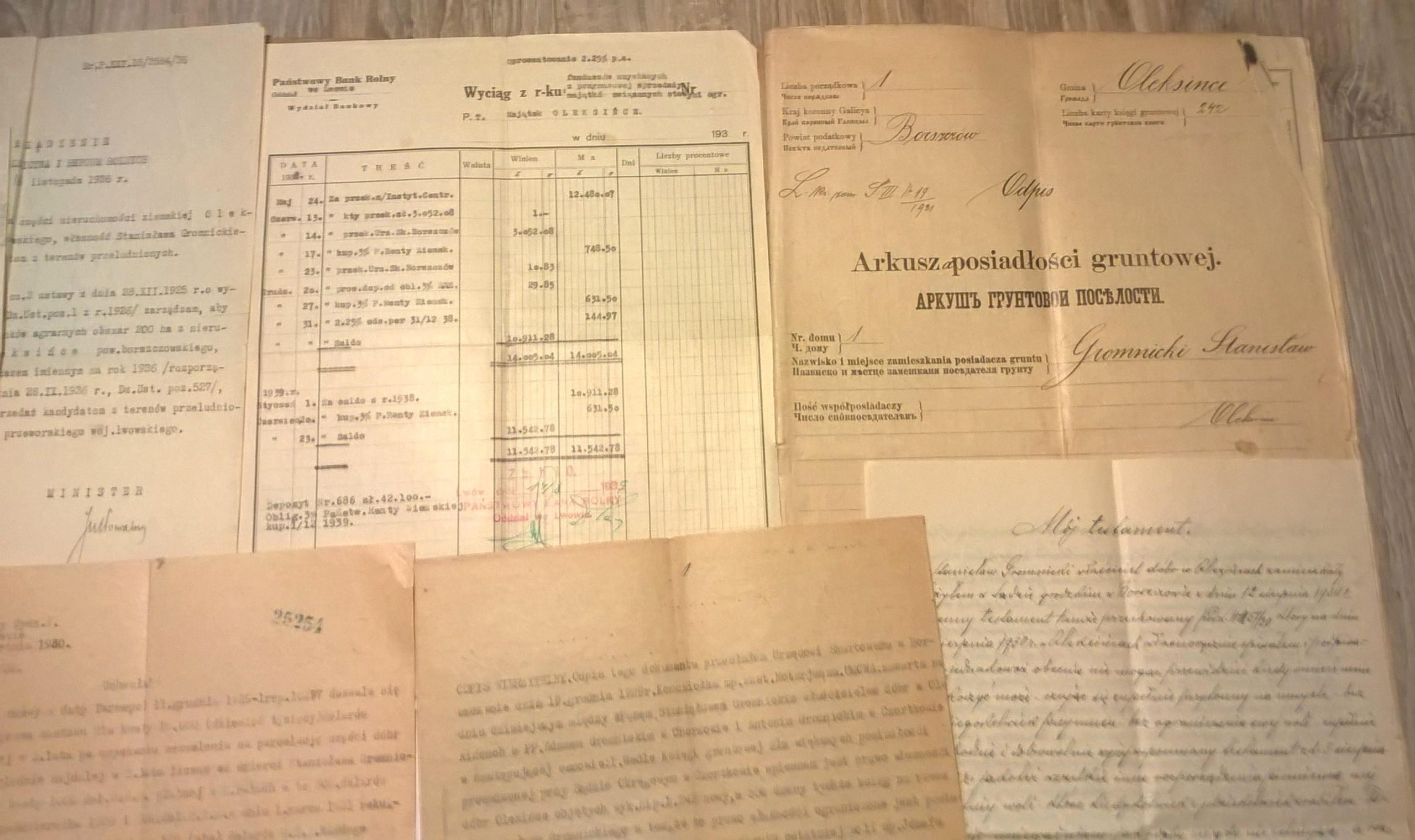 Akta majątku Oleksińce - Kresy wschodnie