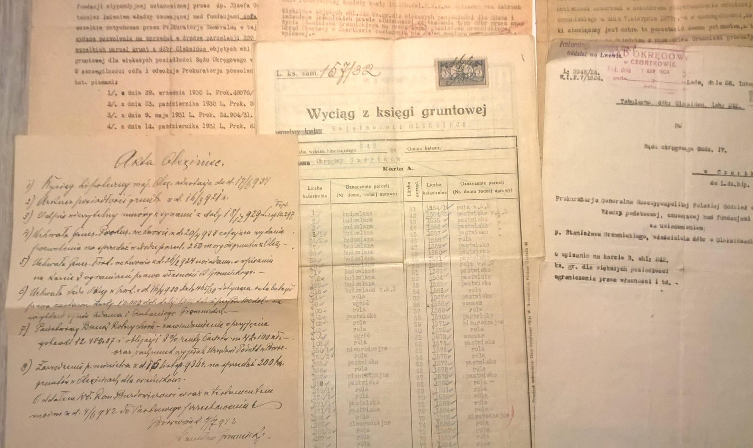 Akta majątku Oleksińce - Kresy wschodnie