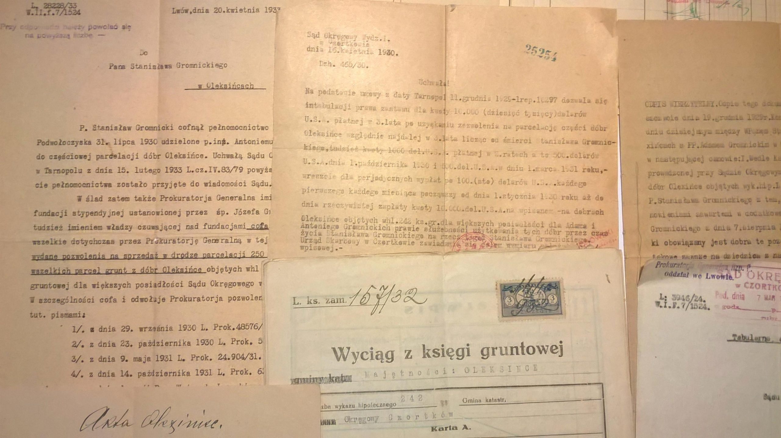 Akta majątku Oleksińce - Kresy wschodnie