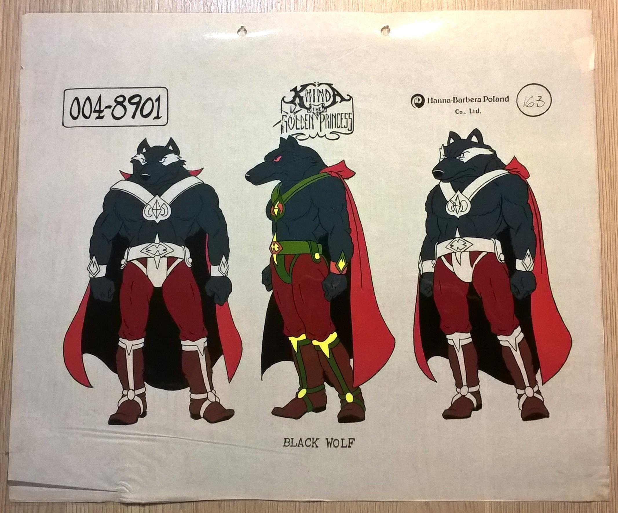 Folia animacyjna z bajki „KHINDA The Golden Princess” BLACK WOLF – „KHINDA-Złota Księżniczka” – Czarny Wilk