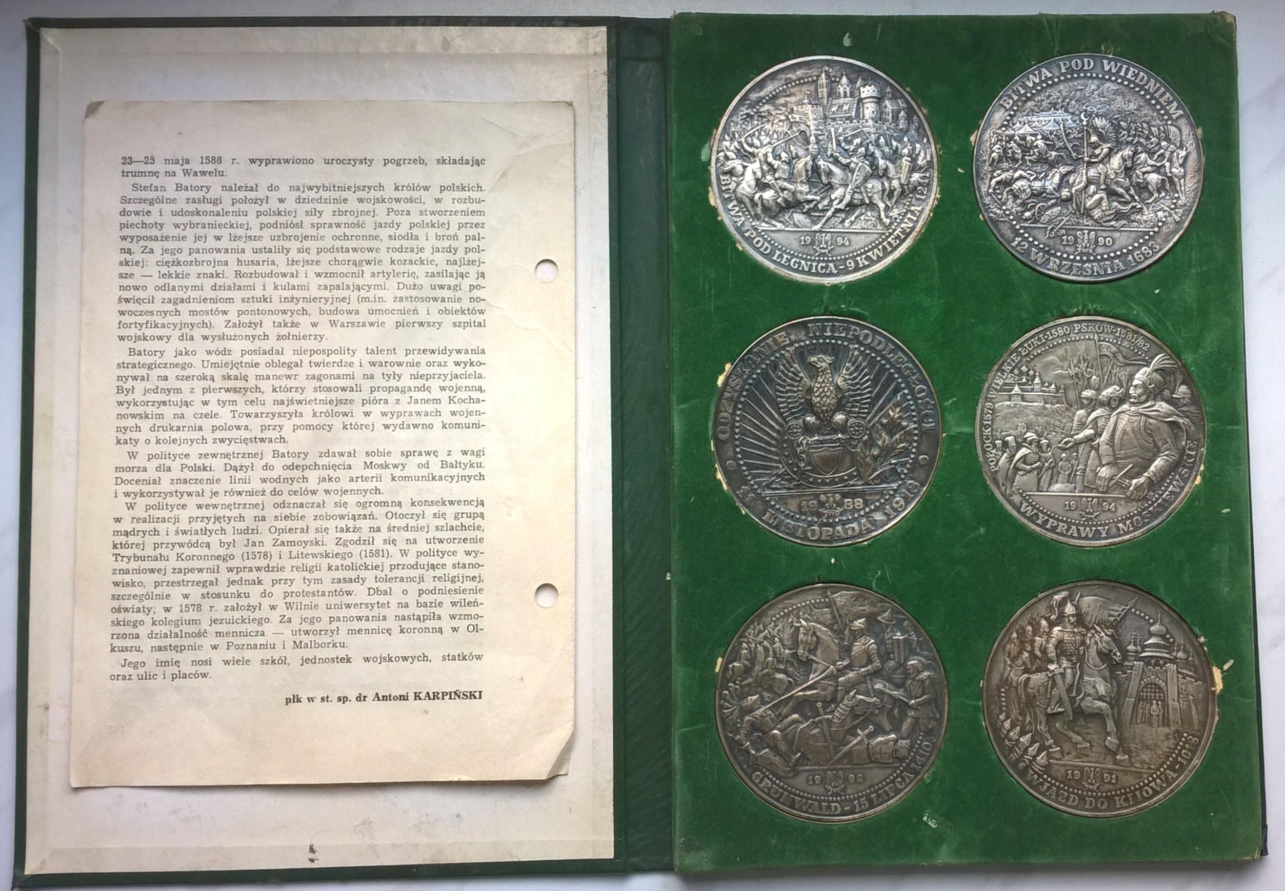 Zestaw medali – królowie polscy – Towarzystwo Wiedzy Obronnej