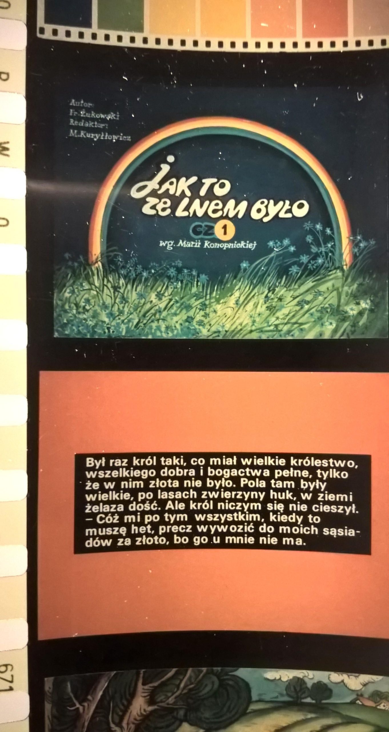 Bajka na projektor – przeźrocze „JAK TO ZE LNEM BYŁO” wg Marii Konopnickiej- 2 części [91]