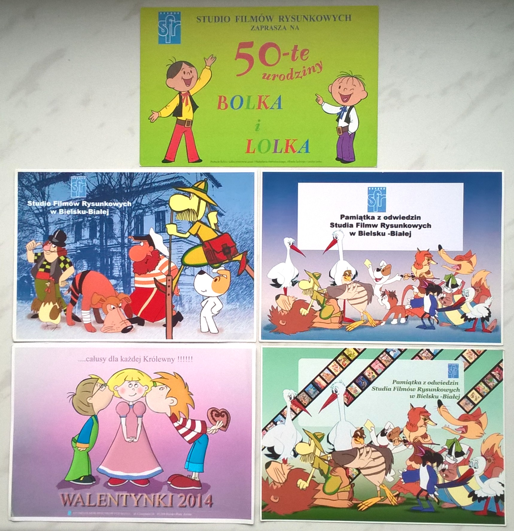 Kartki pamiątkowe ze Studia Filmów Rysunkowych w Bielsku-Białej