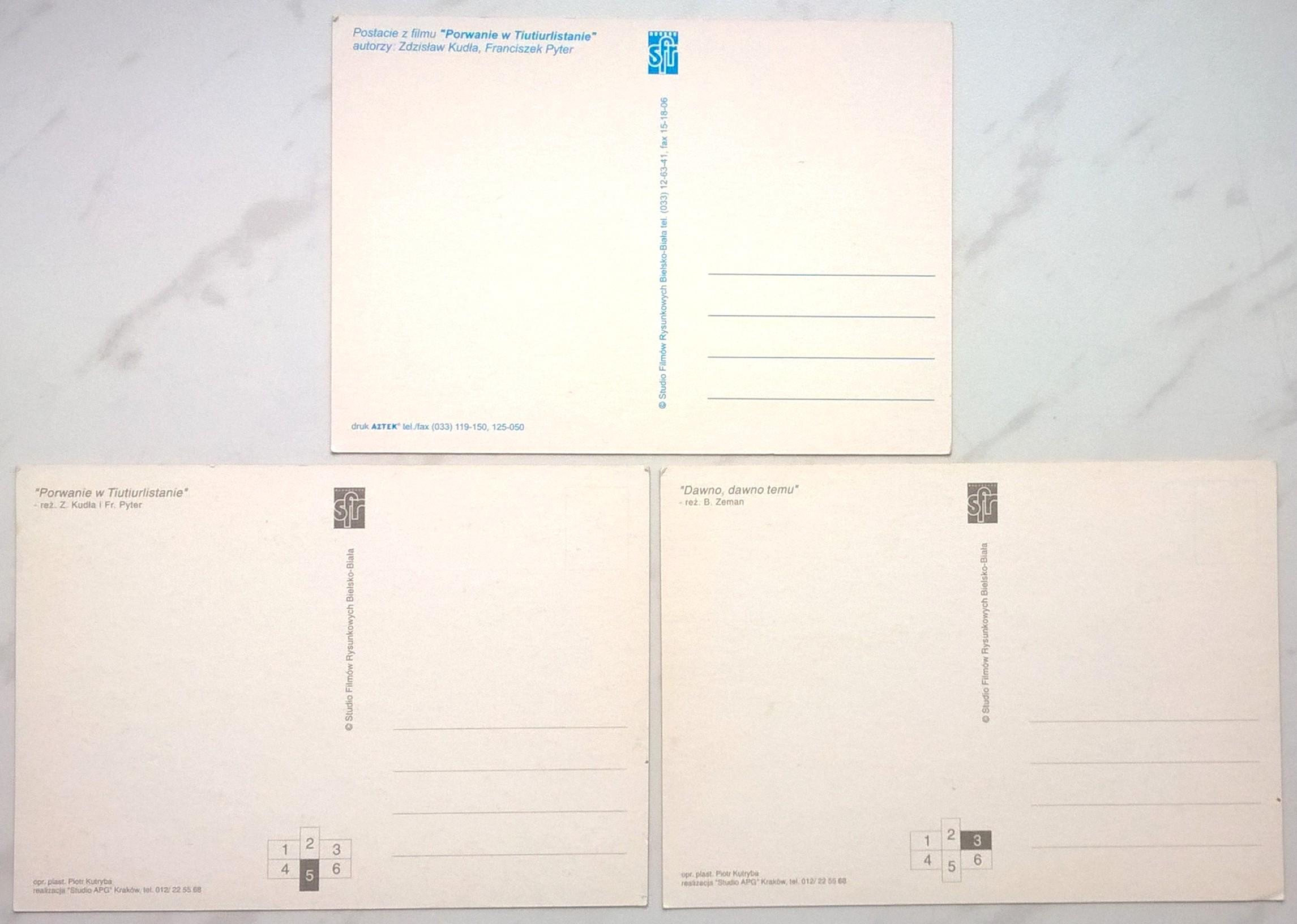 Zestaw pocztówek ze Studia Filmów Rysunkowych w Bielsku-Białej
