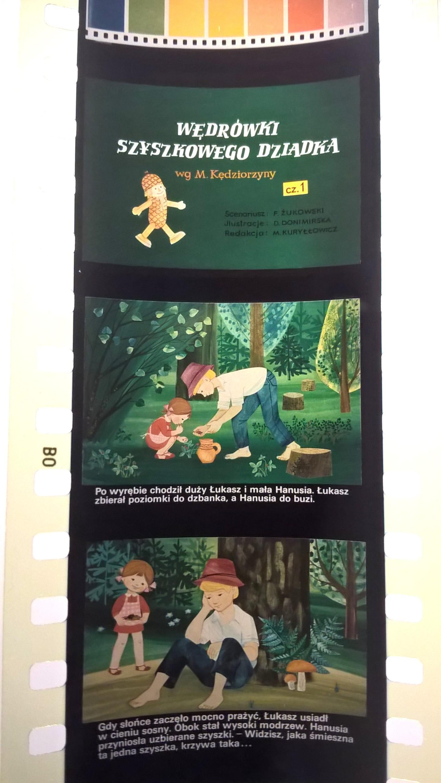 Bajka na projektor, przeźrocze – „WĘDRÓWKI SZYSZKOWEGO DZIADKA” wg M. Kędziorzyny, cz. 1 i 2