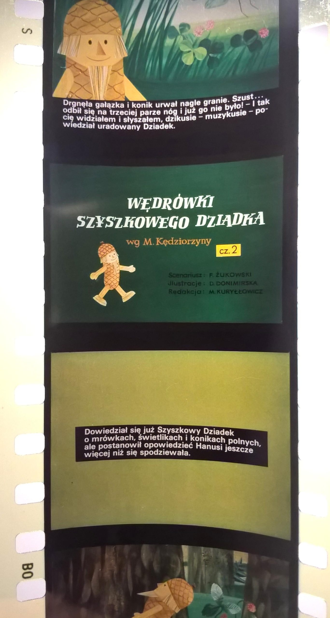 Bajka na projektor, przeźrocze – „WĘDRÓWKI SZYSZKOWEGO DZIADKA” wg M. Kędziorzyny, cz. 1 i 2