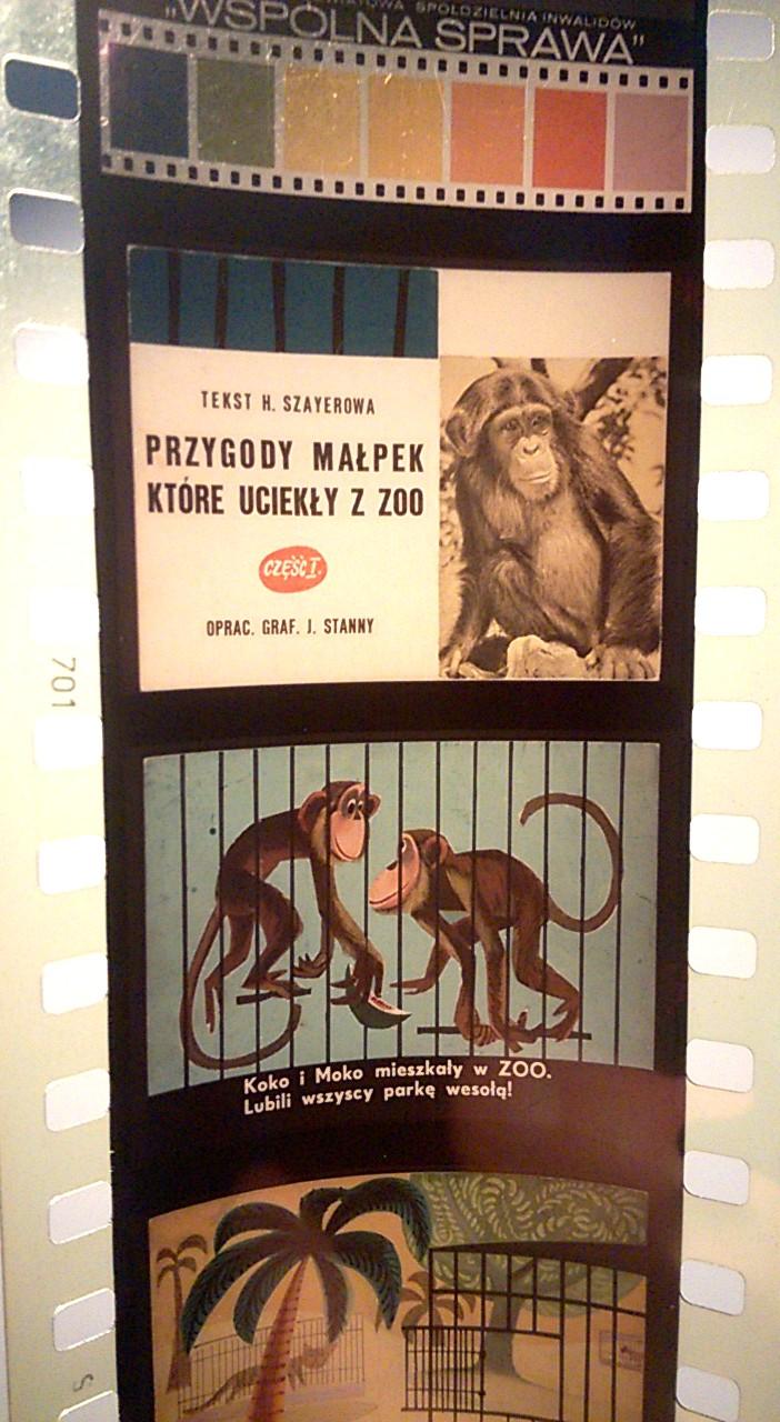 Bajka na projektor, przeźrocze – „PRZYGODY MAŁPEK, KTÓE UCIEKŁY z ZOO”, część I i II [139]