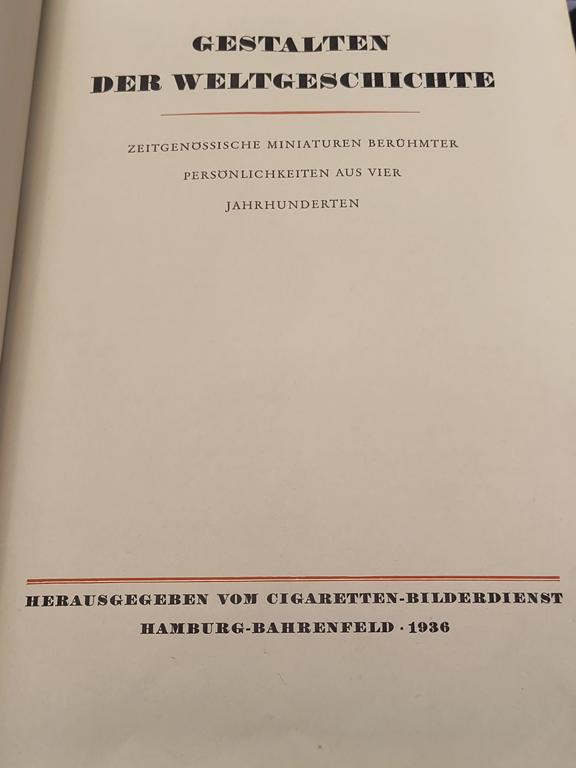 Książka "Gestalten der Weltgeschichte" - Postacie z historii świata, 1936 r.