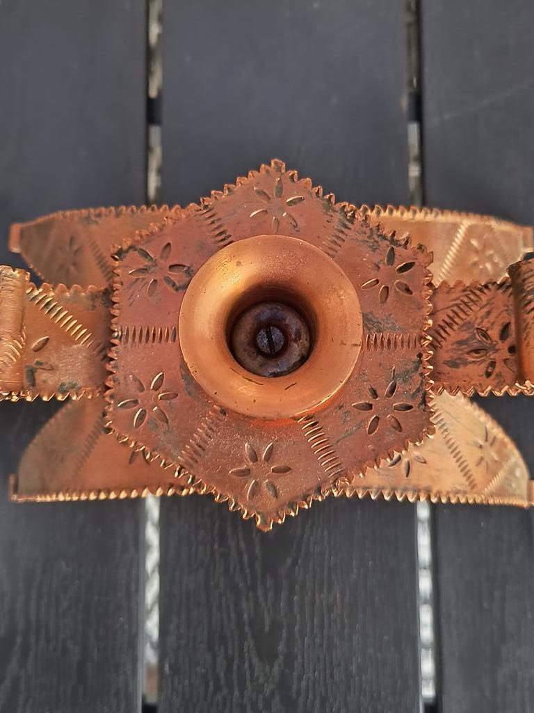 Świecznik miedziany na 3 świece