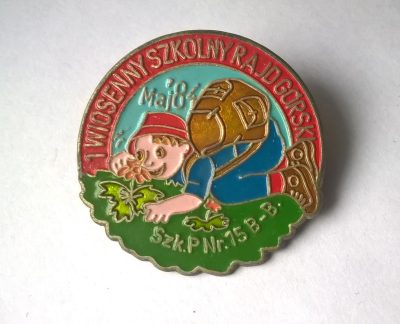 Odznaka turystyczna - 1 Wiosenny Szkolny Rajd Górski - Maj '84 - Szk. P Nr.15 B-B. [Bielsko-Biała]