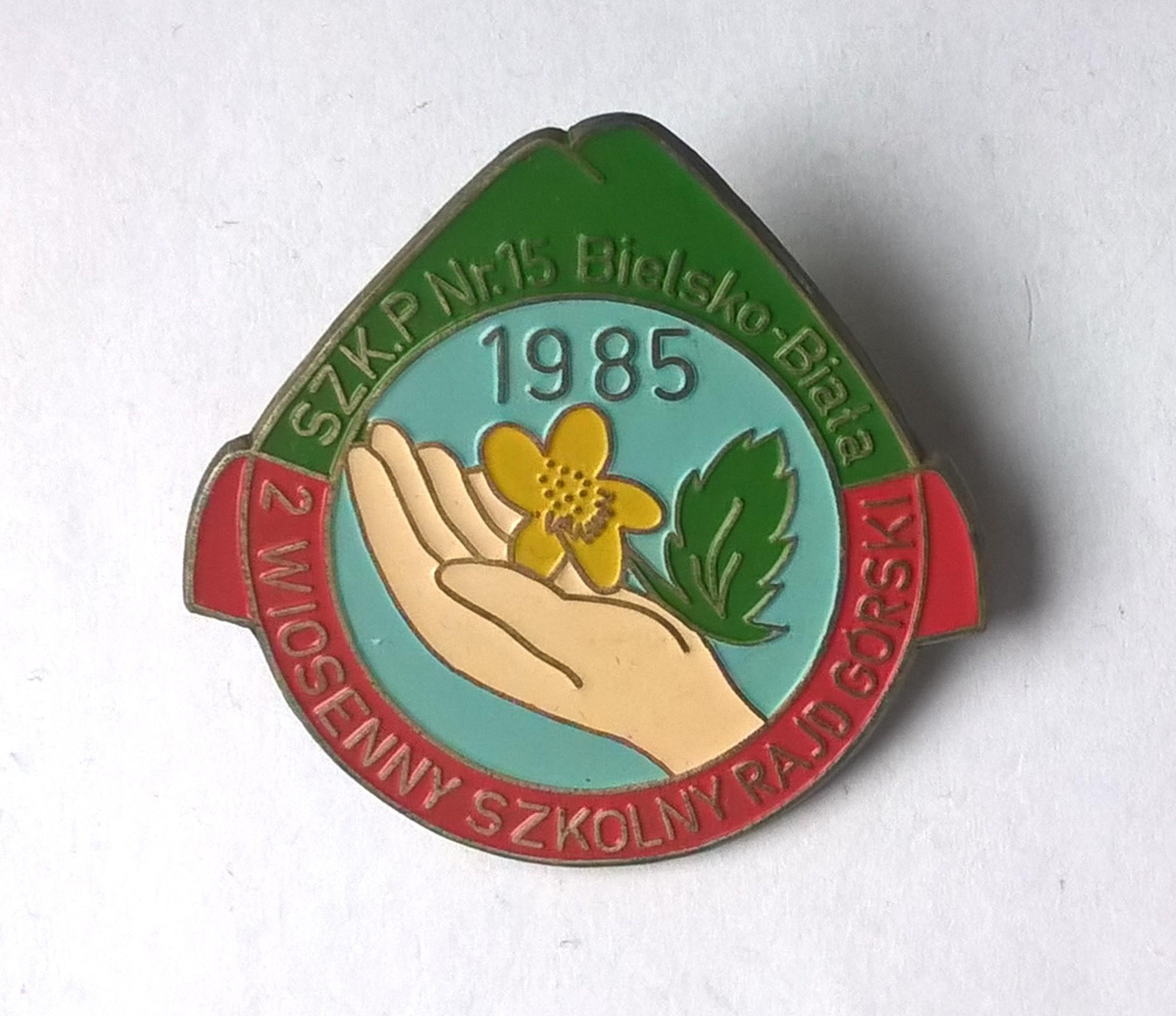 Odznaka turystyczna – 2 Wiosenny Szkolny Rajd Górski – 1985 – Szk.P Nr.15 Bielsko-Biała