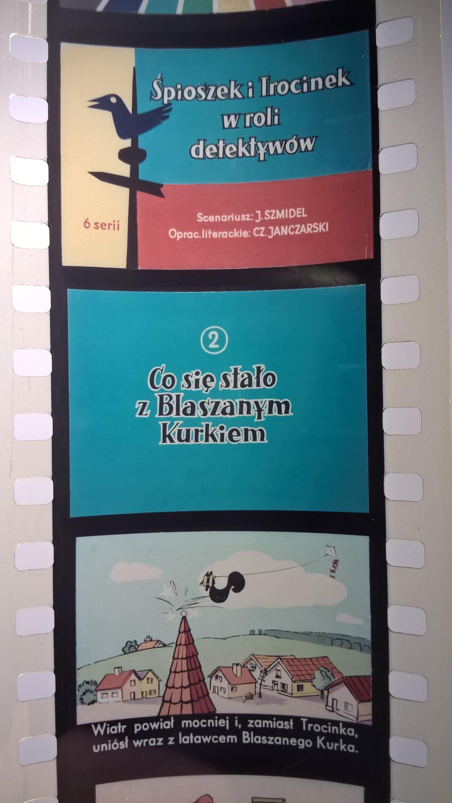 Zestaw przeźroczy, bajek na projektor – „ŚPIOSZEK I TROCINEK W ROLI DETEKTYWÓW”, 6 serii