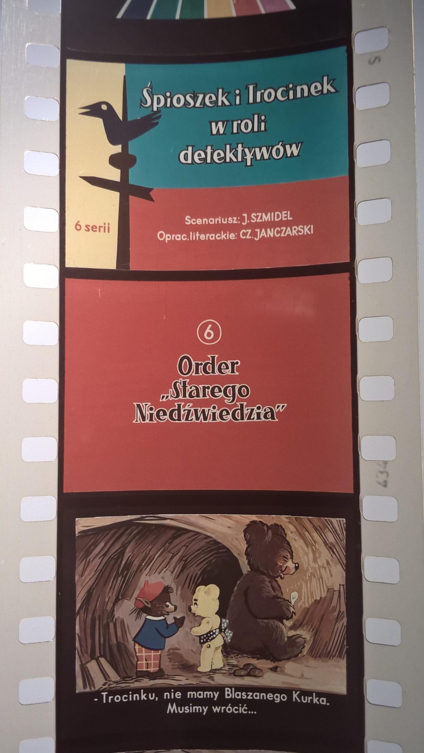 Zestaw przeźroczy, bajek na projektor – „ŚPIOSZEK I TROCINEK W ROLI DETEKTYWÓW”, 6 serii