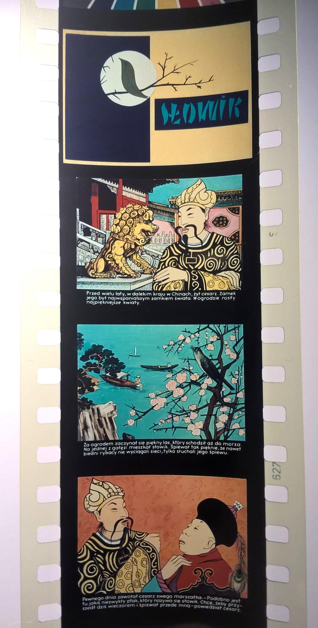 Bajka na projektor, przeźrocze „SŁOWIK” (bajka chińska)