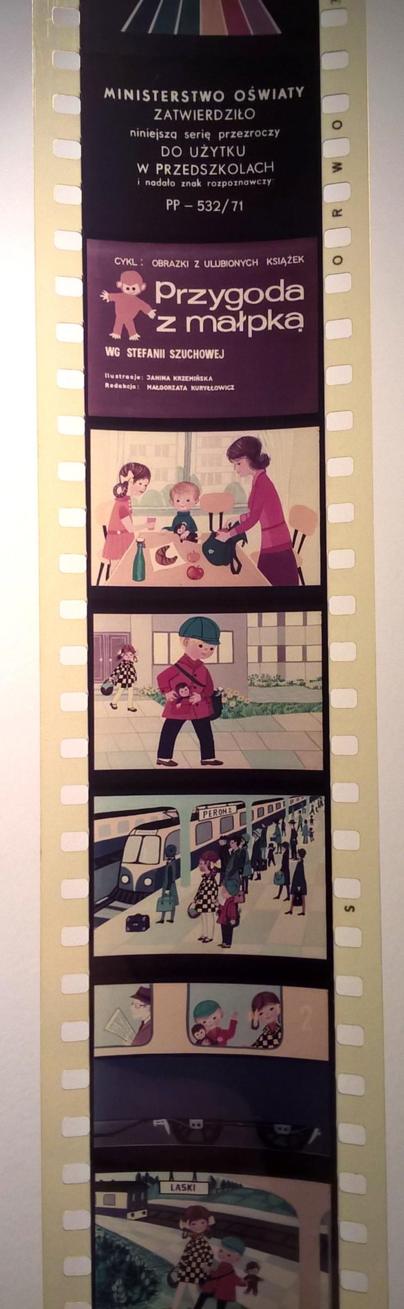 Bajka na projektor, przeźrocze „PRZYGODA Z MAŁPKĄ” wg Stefanii Szuchowej