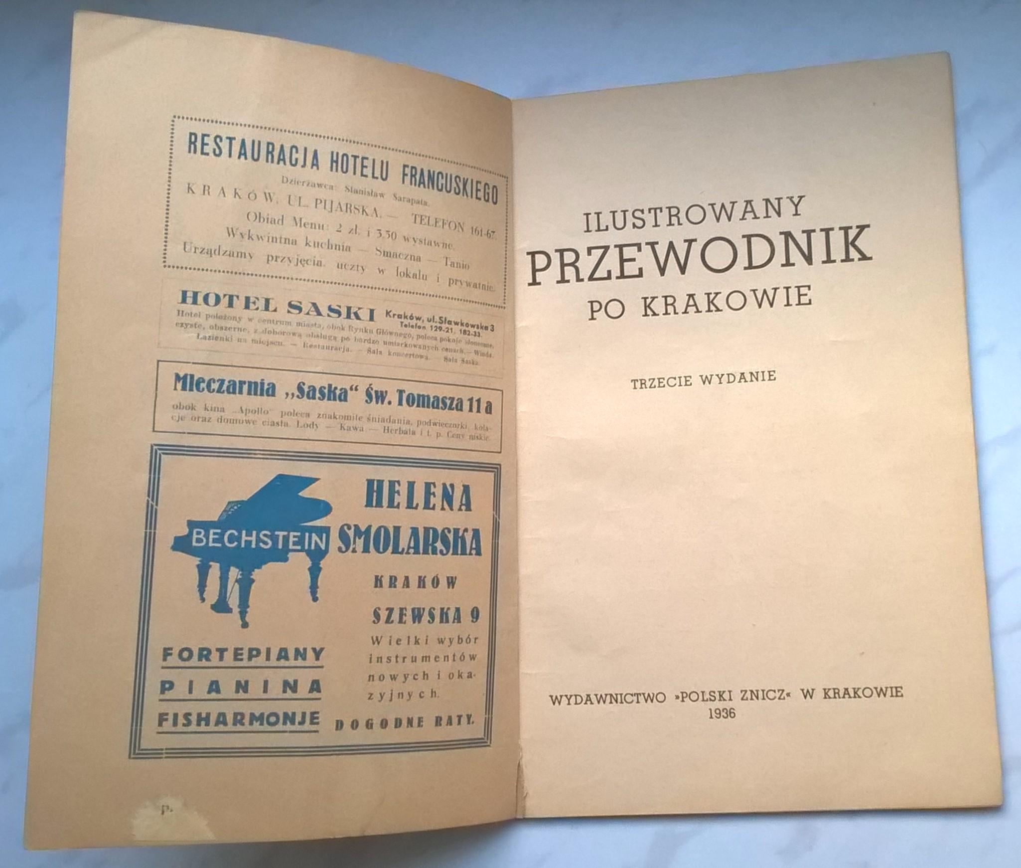 Książka "Ilustrowany przewodnik po Krakowie", 1936 r.