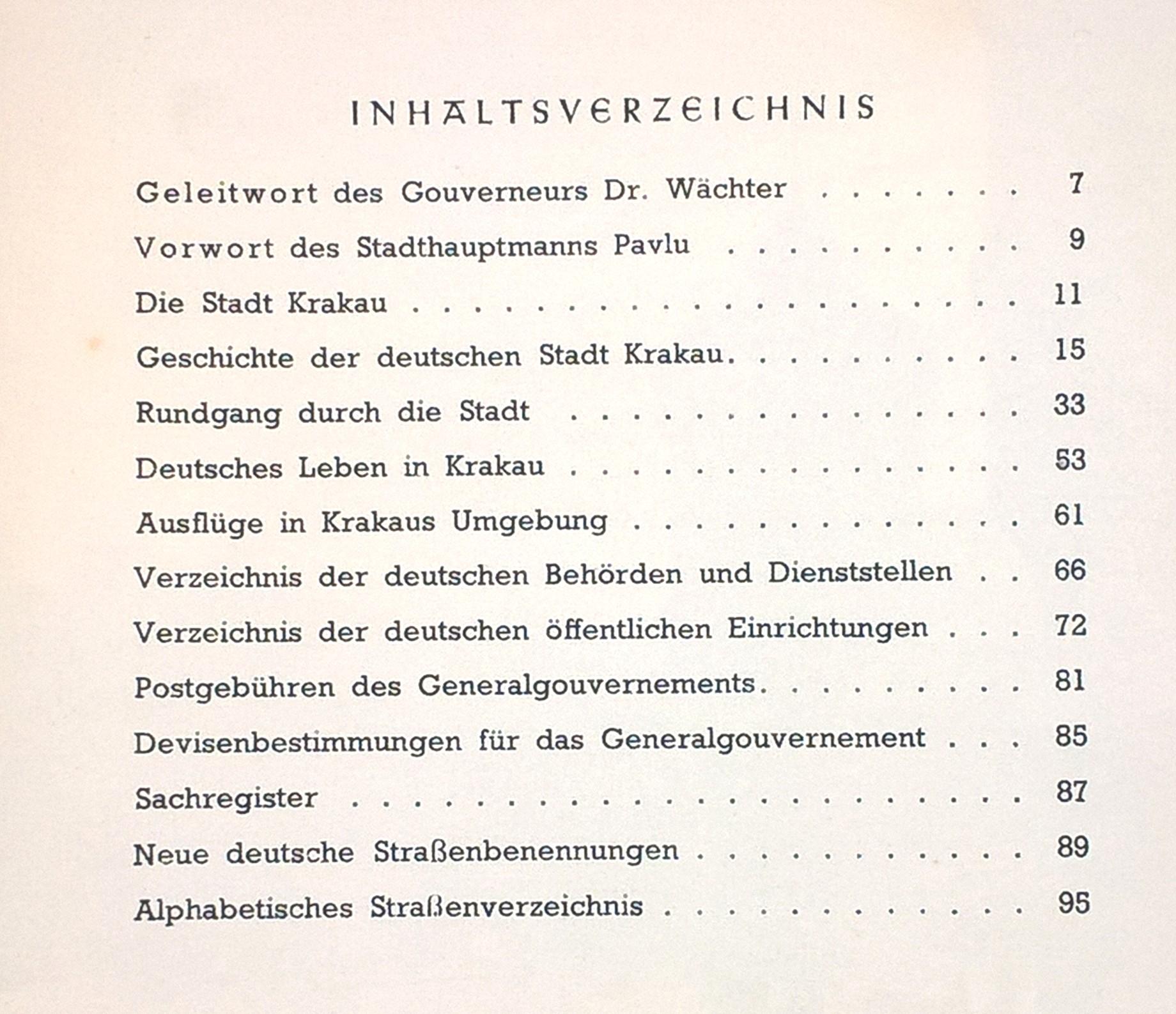 Książka w języku niemieckim - Przewodnik po Krakowie - "Führer Durch die Stadt Krakau", 1942 r.