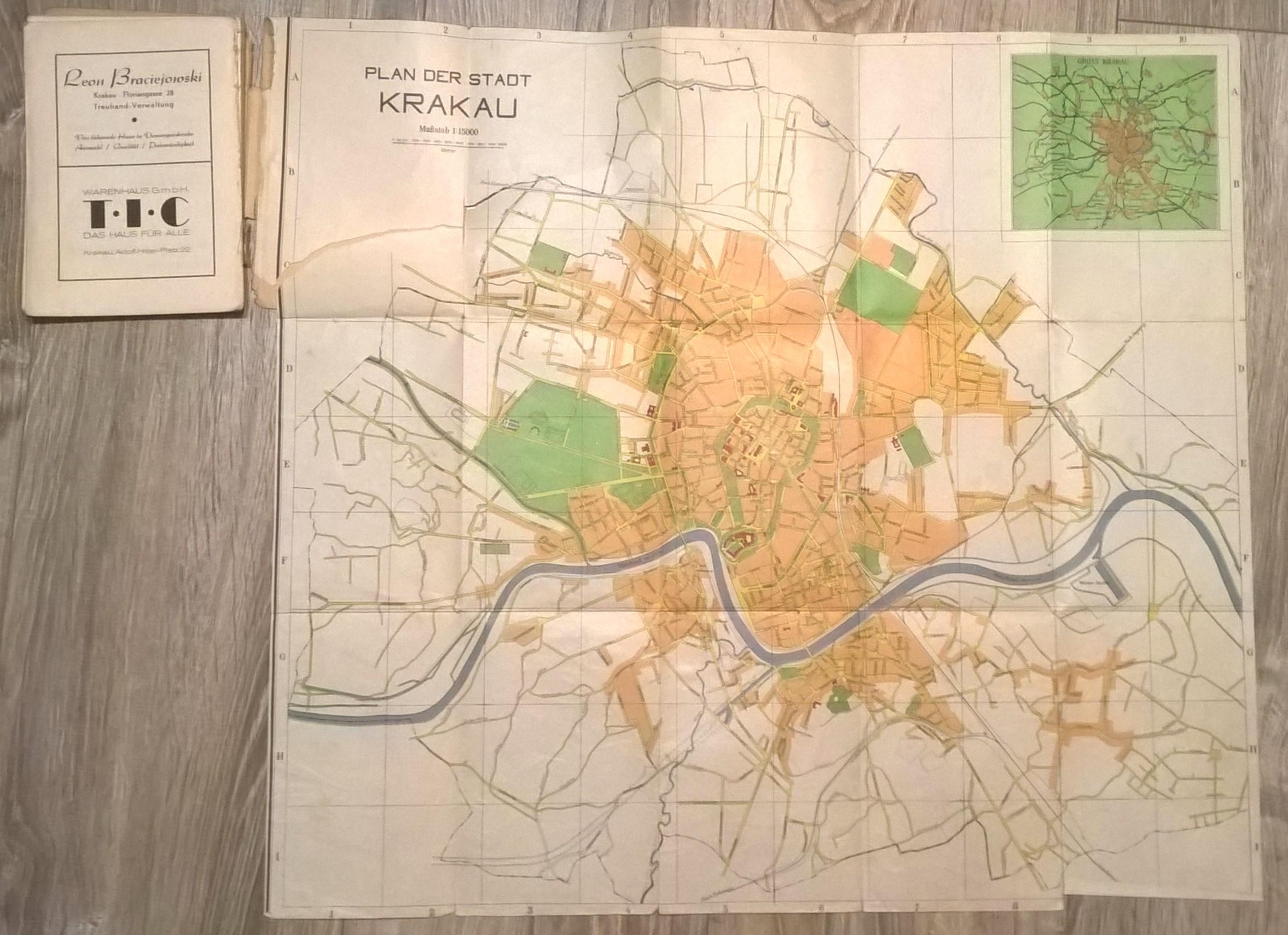 Książka w języku niemieckim - Przewodnik po Krakowie - "Führer Durch die Stadt Krakau", 1942 r.