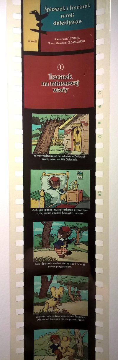 Zestaw przeźroczy, bajek na projektor „ŚPIOSZEK I TROCINEK W ROLI DETEKTYWÓW” - 6 części