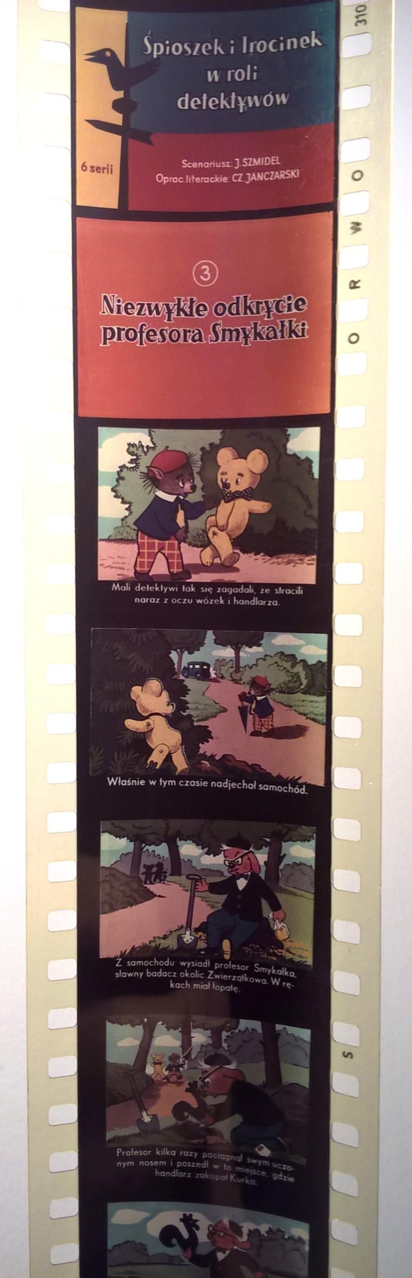 Zestaw przeźroczy, bajek na projektor „ŚPIOSZEK I TROCINEK W ROLI DETEKTYWÓW” - 6 części