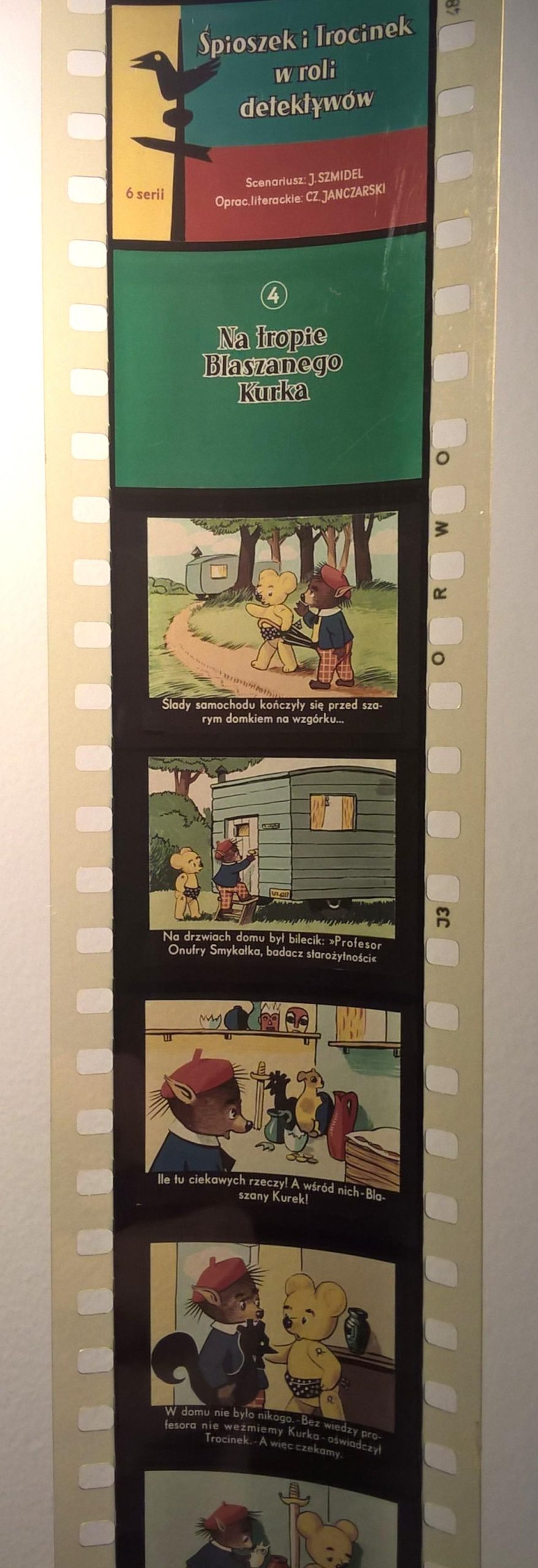 Zestaw przeźroczy, bajek na projektor „ŚPIOSZEK I TROCINEK W ROLI DETEKTYWÓW” - 6 części