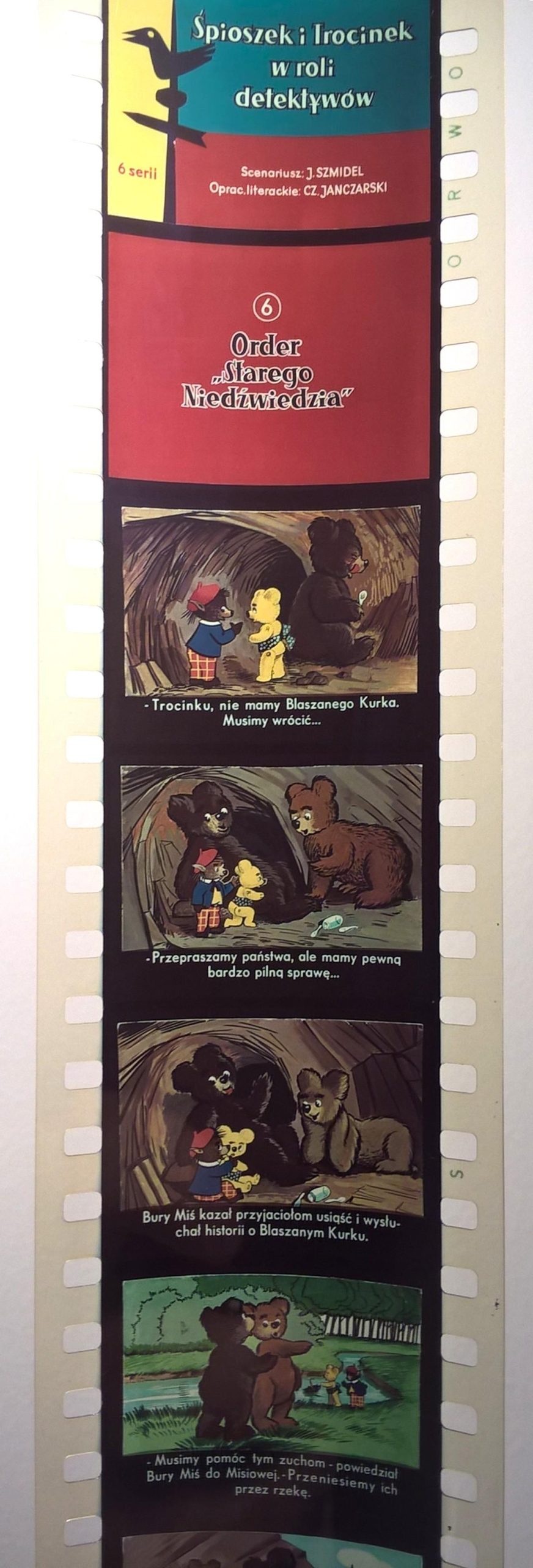 Zestaw przeźroczy, bajek na projektor „ŚPIOSZEK I TROCINEK W ROLI DETEKTYWÓW” - 6 części