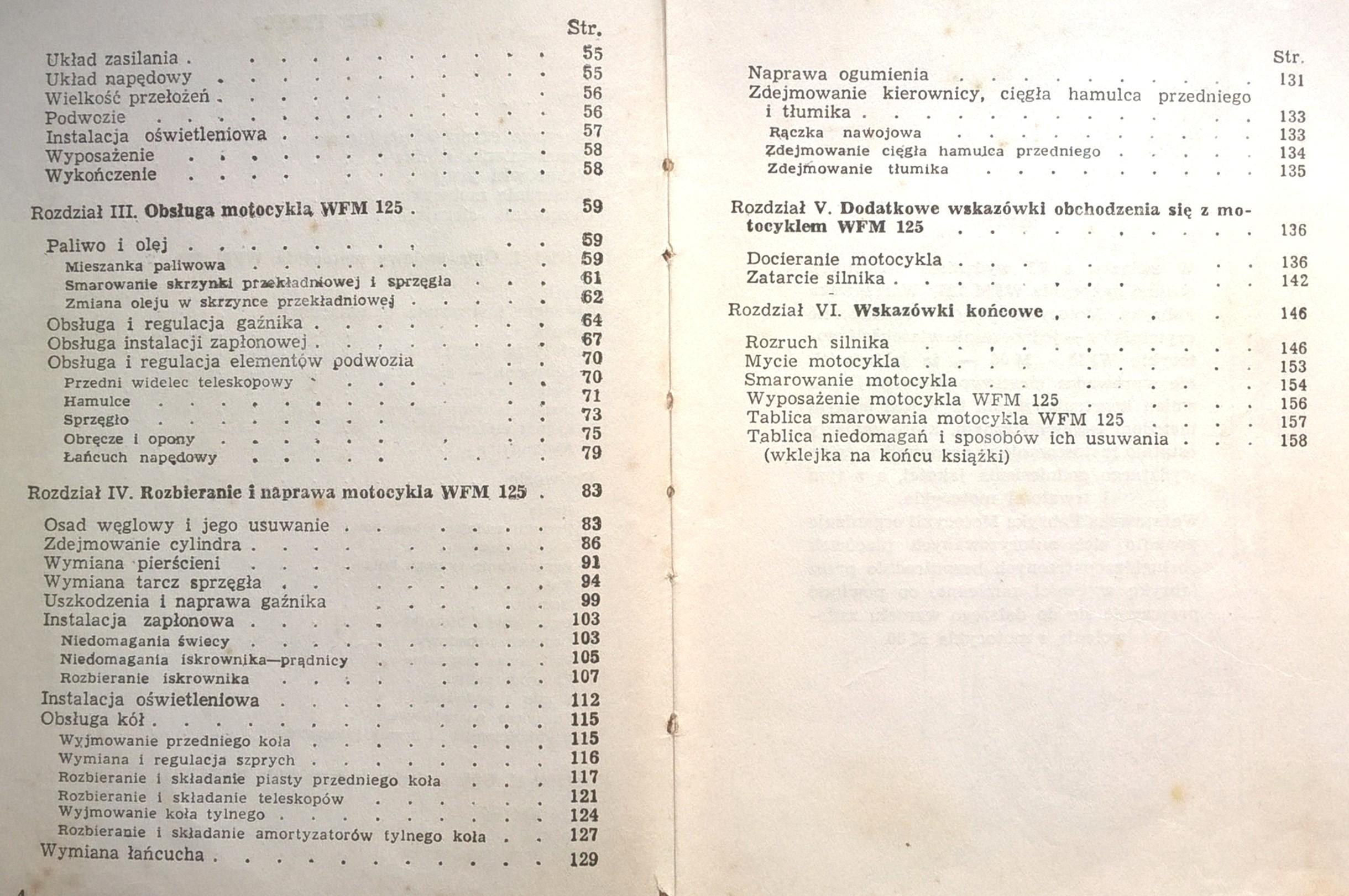 Książka "MOTOCYKL M 06 - 125" (Warszawska Fabryka Motocykli), 1959 r.