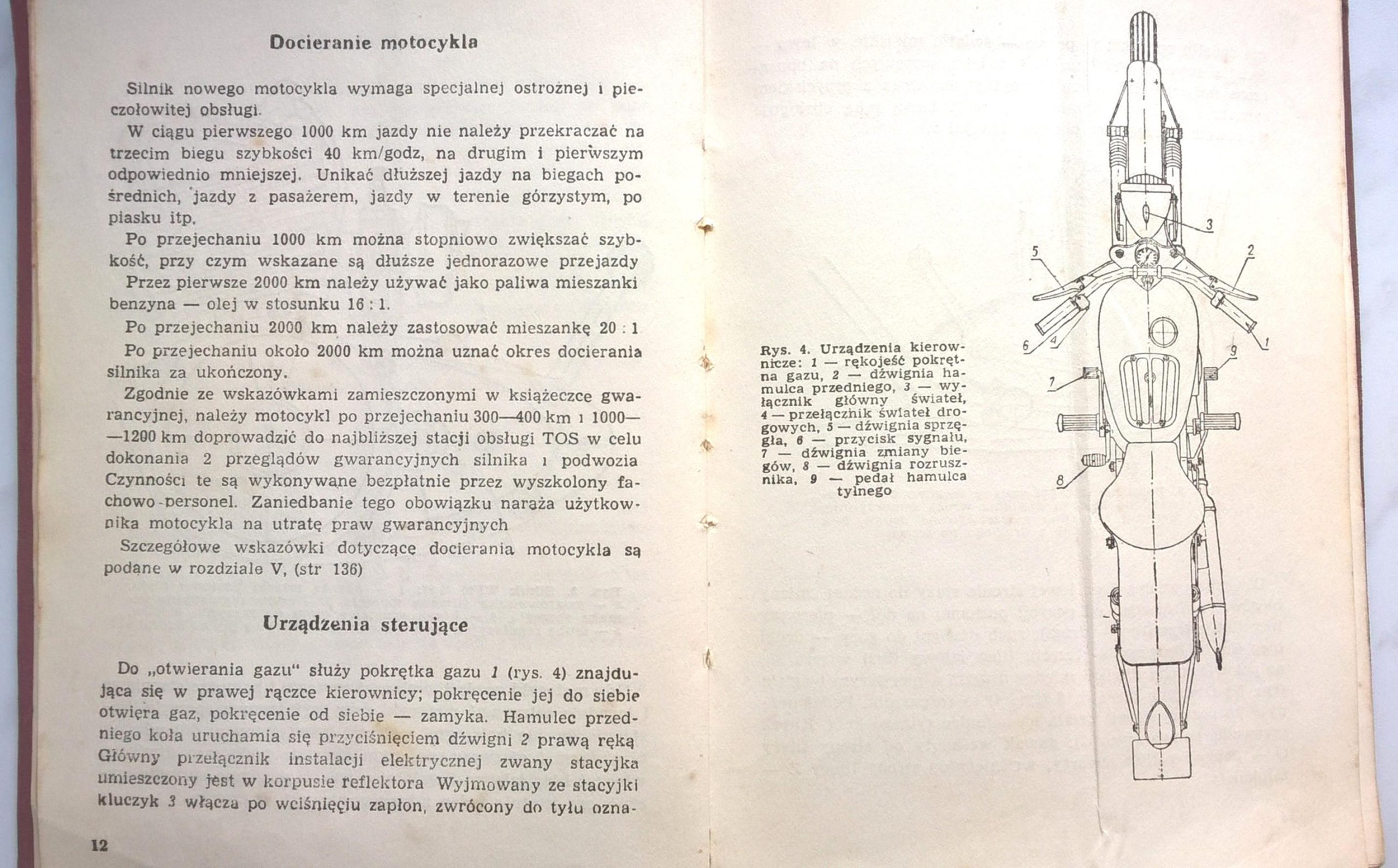 Książka "MOTOCYKL M 06 - 125" (Warszawska Fabryka Motocykli), 1959 r.