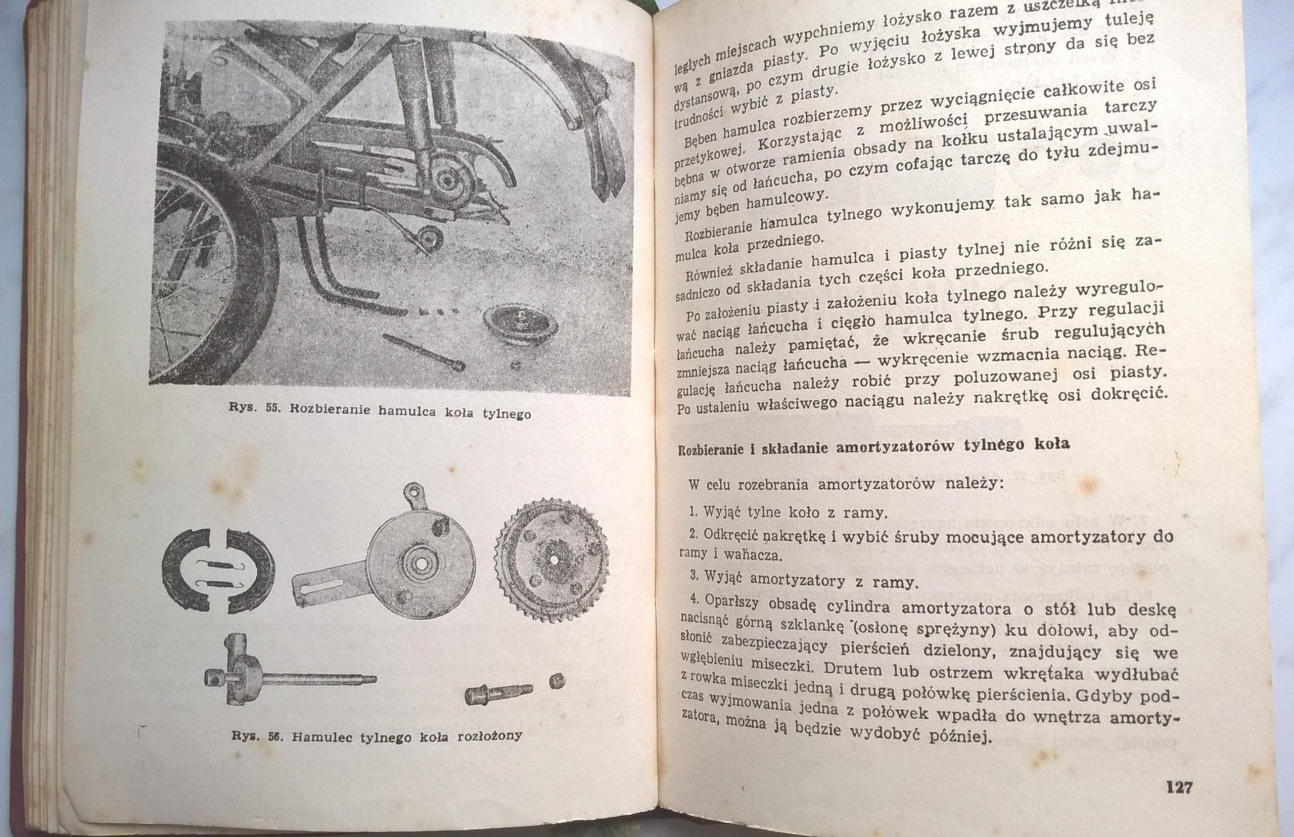 Książka "MOTOCYKL M 06 - 125" (Warszawska Fabryka Motocykli), 1959 r.