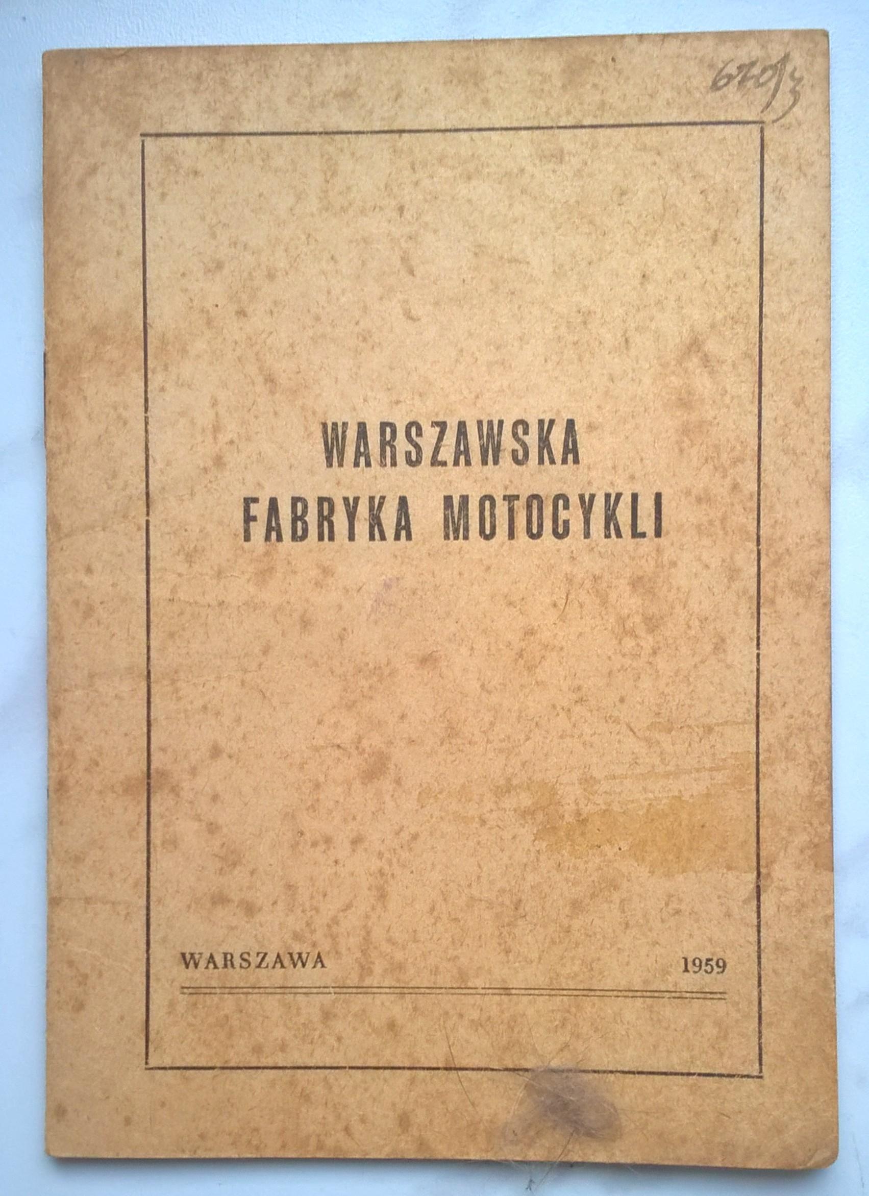 Karta Gwarancyjna M06 - Warszawska Fabryka Motocykli, 1960 r.