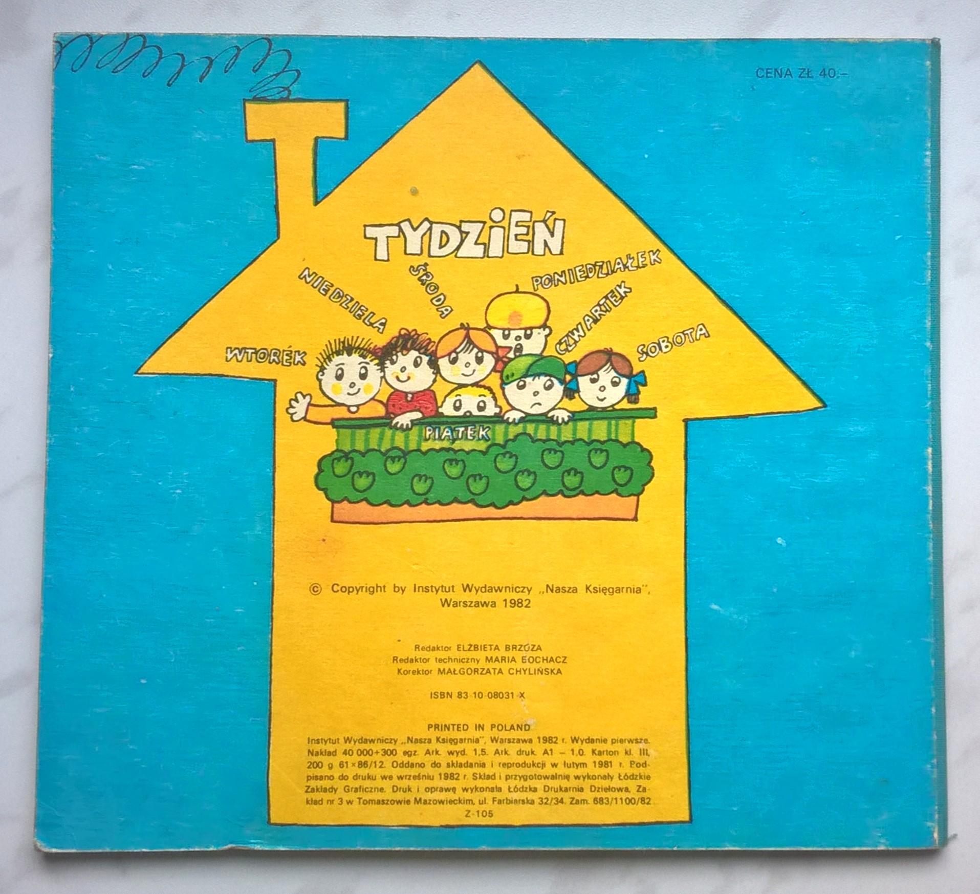 Książeczka dla dzieci - Jan Brzechwa "TYDZIEŃ", 1982 r.