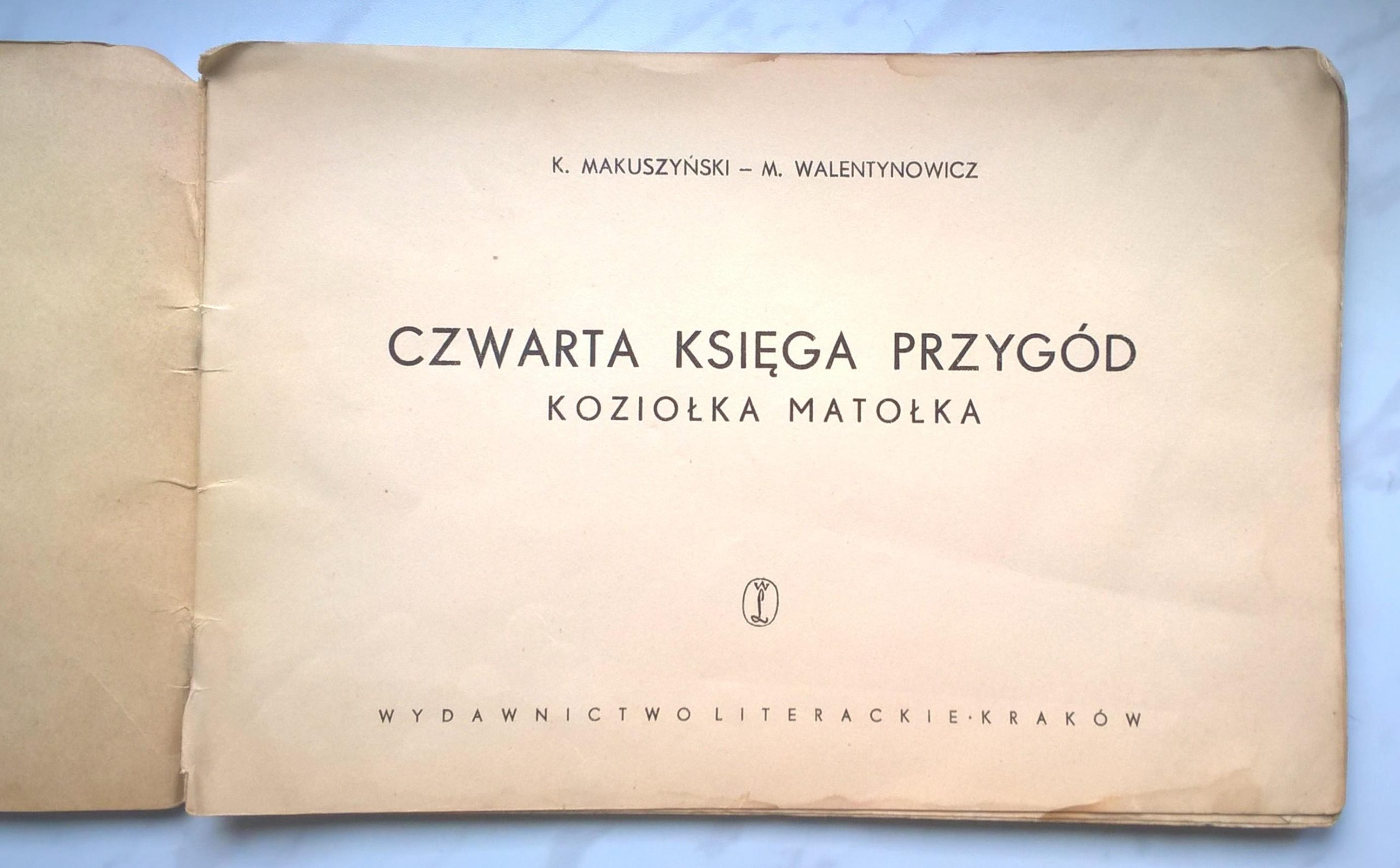 Książka-komiks dla dzieci "4-ta księga przygód Koziołka Matołka" K. Makuszyński i M. Walentynowicz, 1959 r.