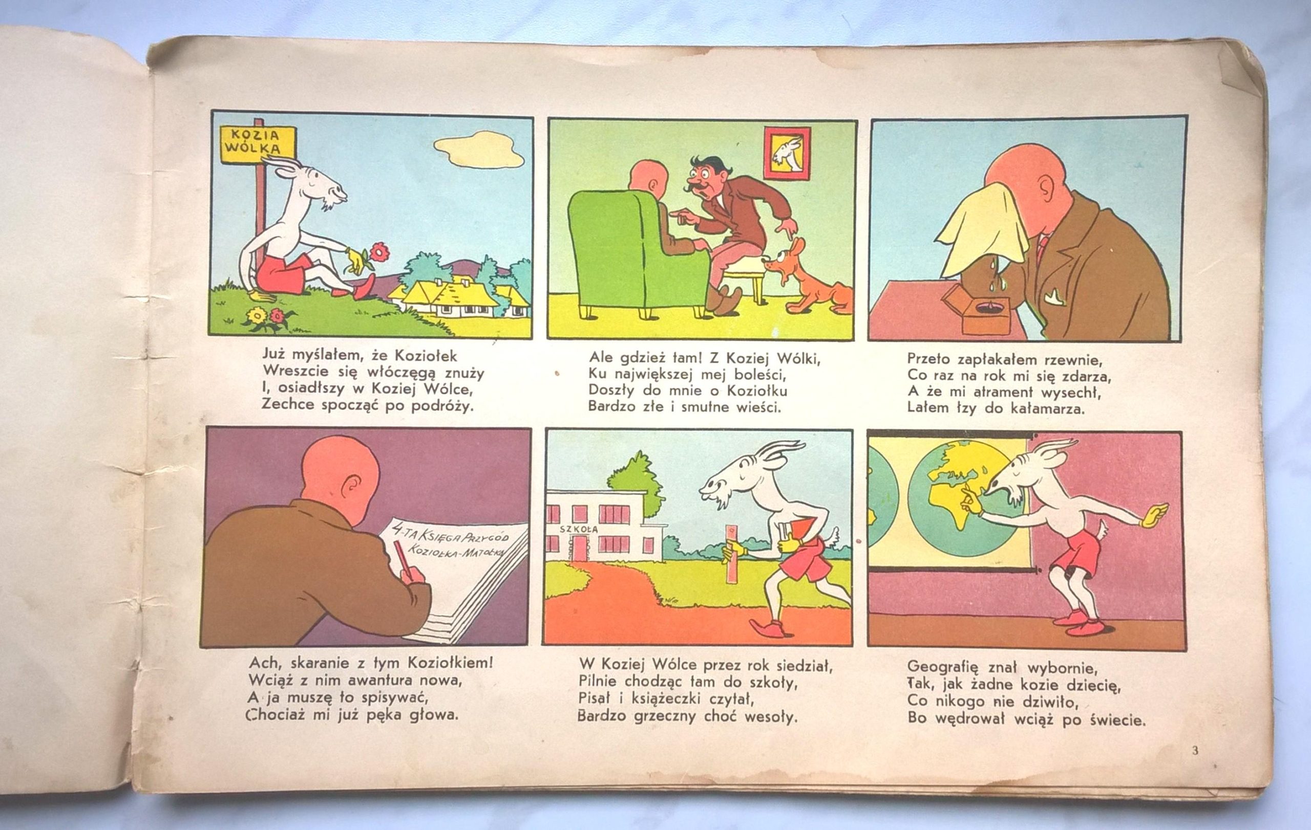 Książka-komiks dla dzieci "4-ta księga przygód Koziołka Matołka" K. Makuszyński i M. Walentynowicz, 1959 r.