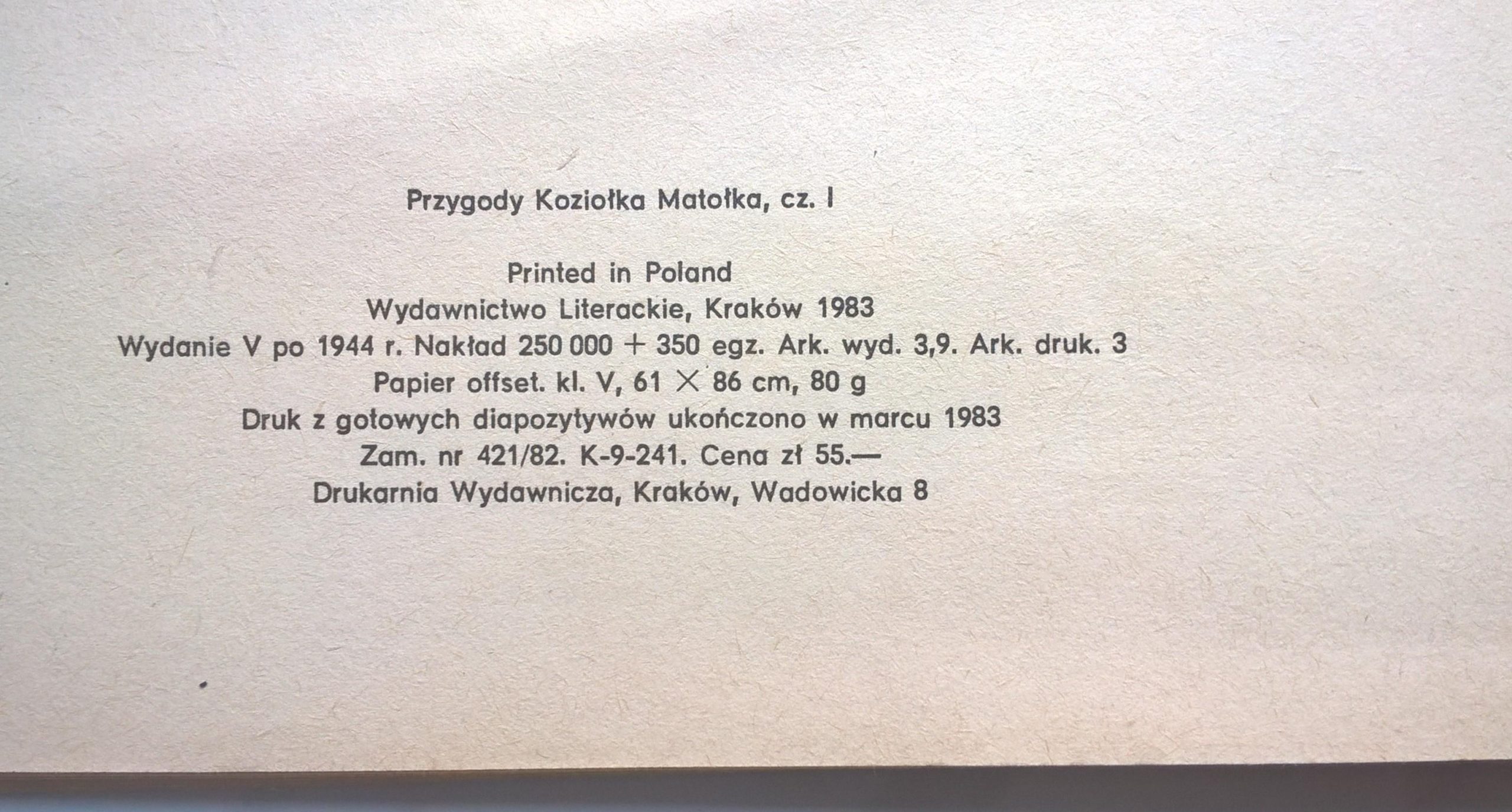 Książka-komiks dla dzieci "120 przygód Koziołka Matołka" K. Makuszyński i M. Walentynowicz, 1983 r.