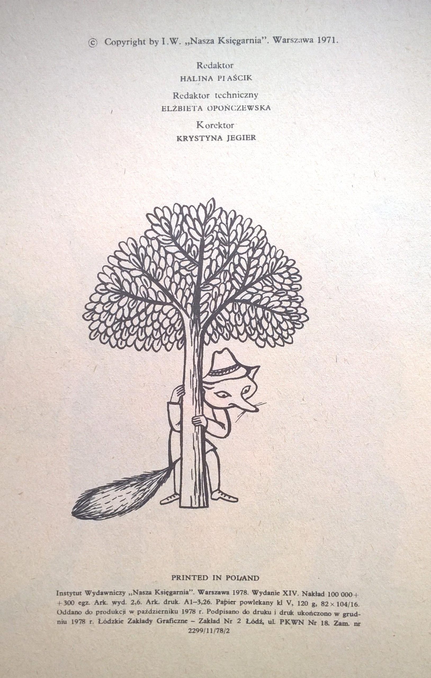 Książeczka dla dzieci - Jan Brzechwa "OPOWIEDZIAŁ DZIĘCIOŁ SOWIE", 1978 r.