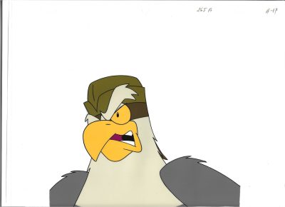 Folia animacyjna celuloidowa z bajki „Między nami bocianami” – JASTRZĄB MAJOR KIRKOR (A-17)