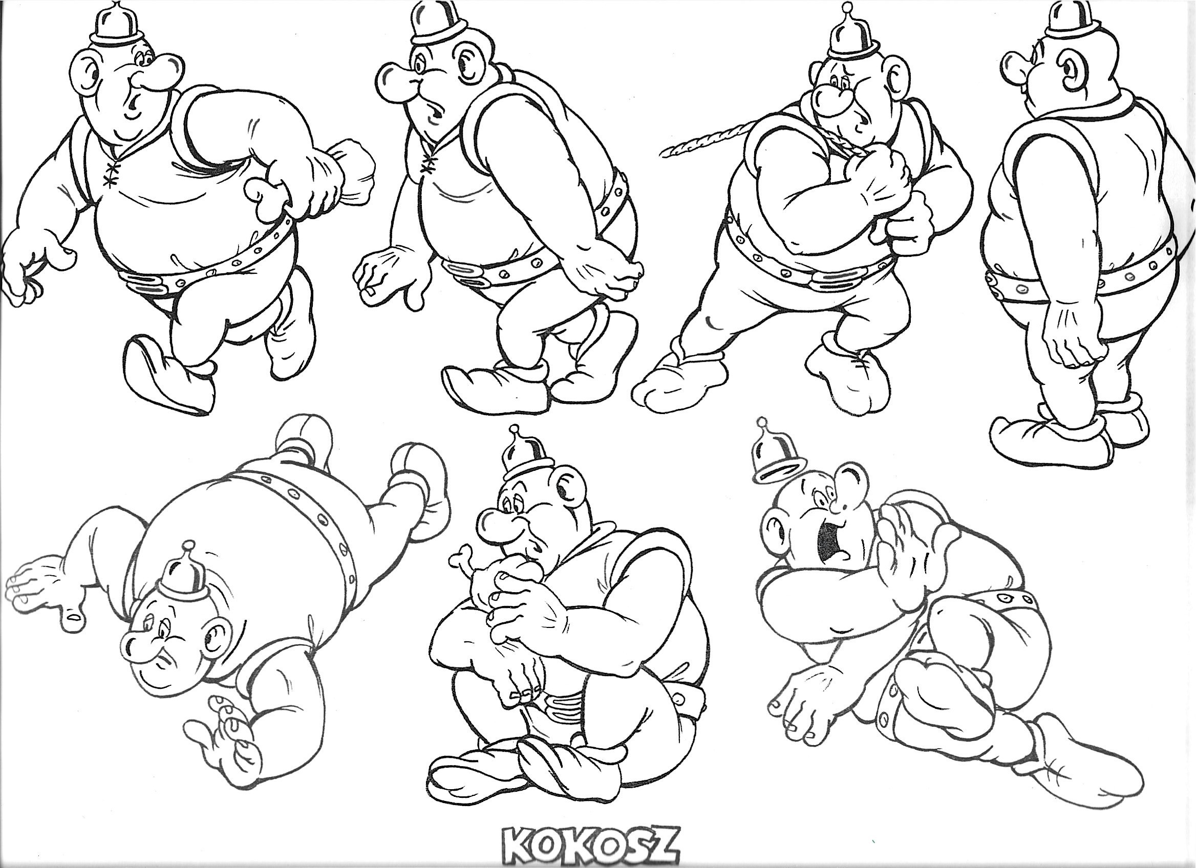 Zestaw szablonów animacyjnych, 4 szt. - KAJKO i KOKOSZ