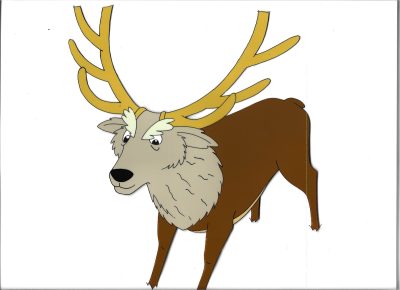 Folia animacyjna celuloidowa z bajki „Między nami bocianami” – JELEŃ - KRÓL LASU (A-2)