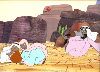 Oryginalna animacja – tło plus wycięte dwie folie – „Wielka podróż Bolka i Lolka”