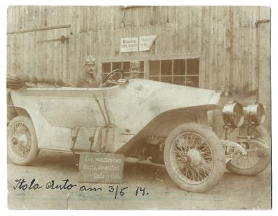 Zdjęcie samochodu zarekwirowanego przez wojsko, 1914 r.