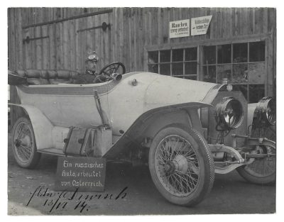 Zdjęcie samochodu zarekwirowanego przez wojsko, 13/VI 1914 r.