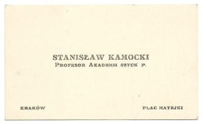 Wizytówka malarza Stanisława Kamockiego