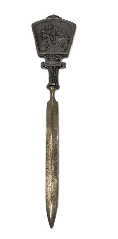 Nóż do listów z motywem malarskim - "Lutnista" Hendrick Martensz. Sorgh (malarz holenderski)