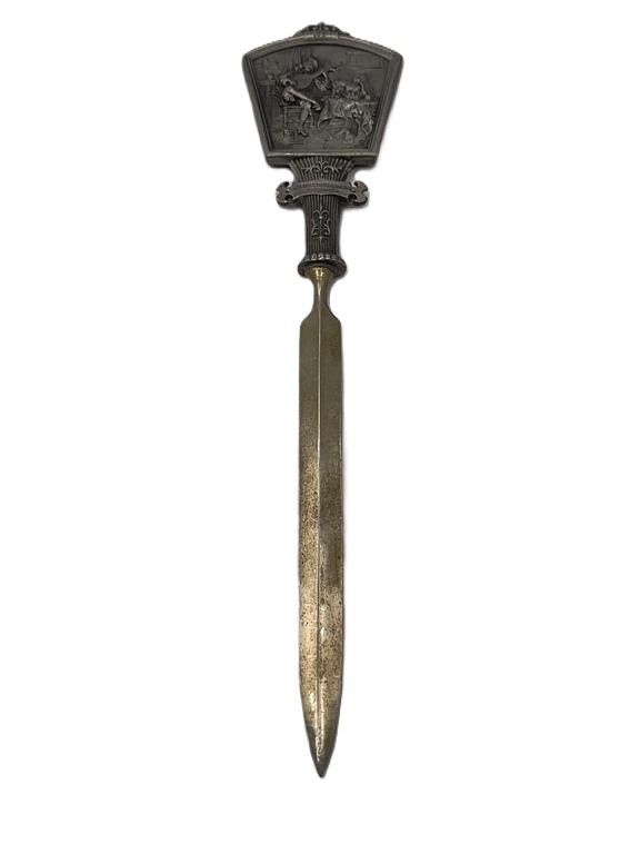 Nóż do listów z motywem malarskim - "Lutnista" Hendrick Martensz. Sorgh (malarz holenderski)