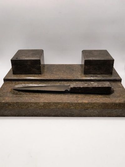 Kałamarz marmurowy, z nożem do listów