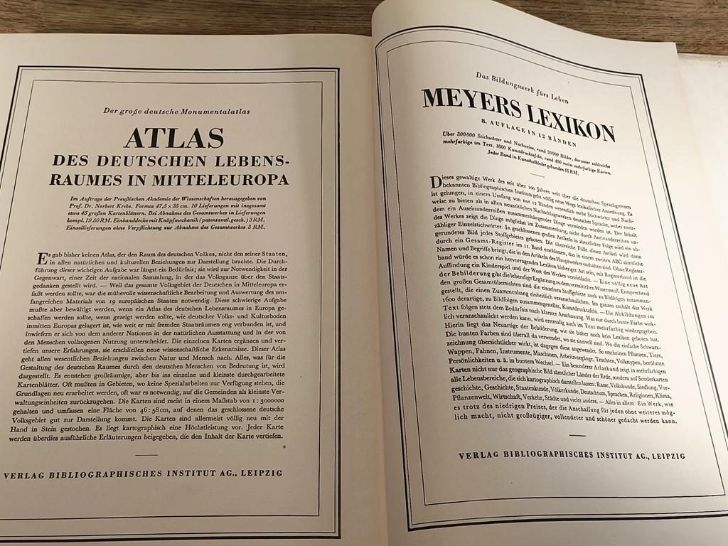 MEYERS GROSSER HAUSATLAS - Wielki atlas domowy Meyera, 1938 r.