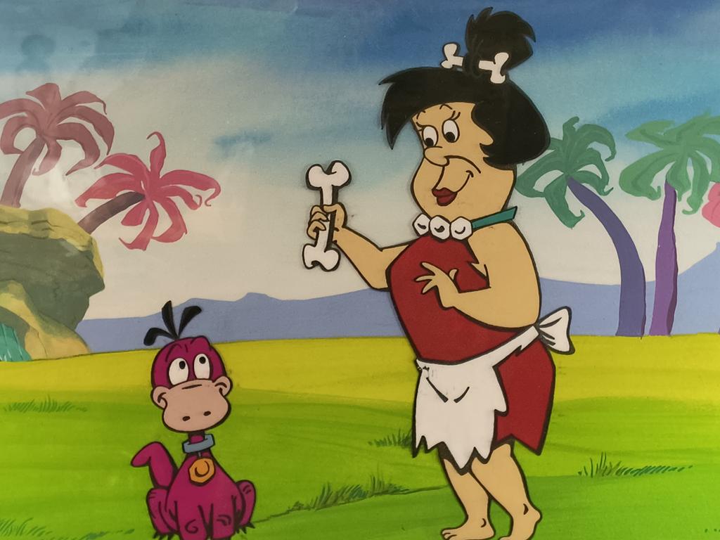 Oryginalny zestaw animacyjny z bajki THE FLINTSTONE KIDS - Edna Flintstone i Dino