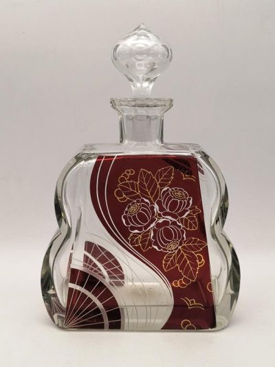 Karafka szklana art deco - Czechy, lata 30-te